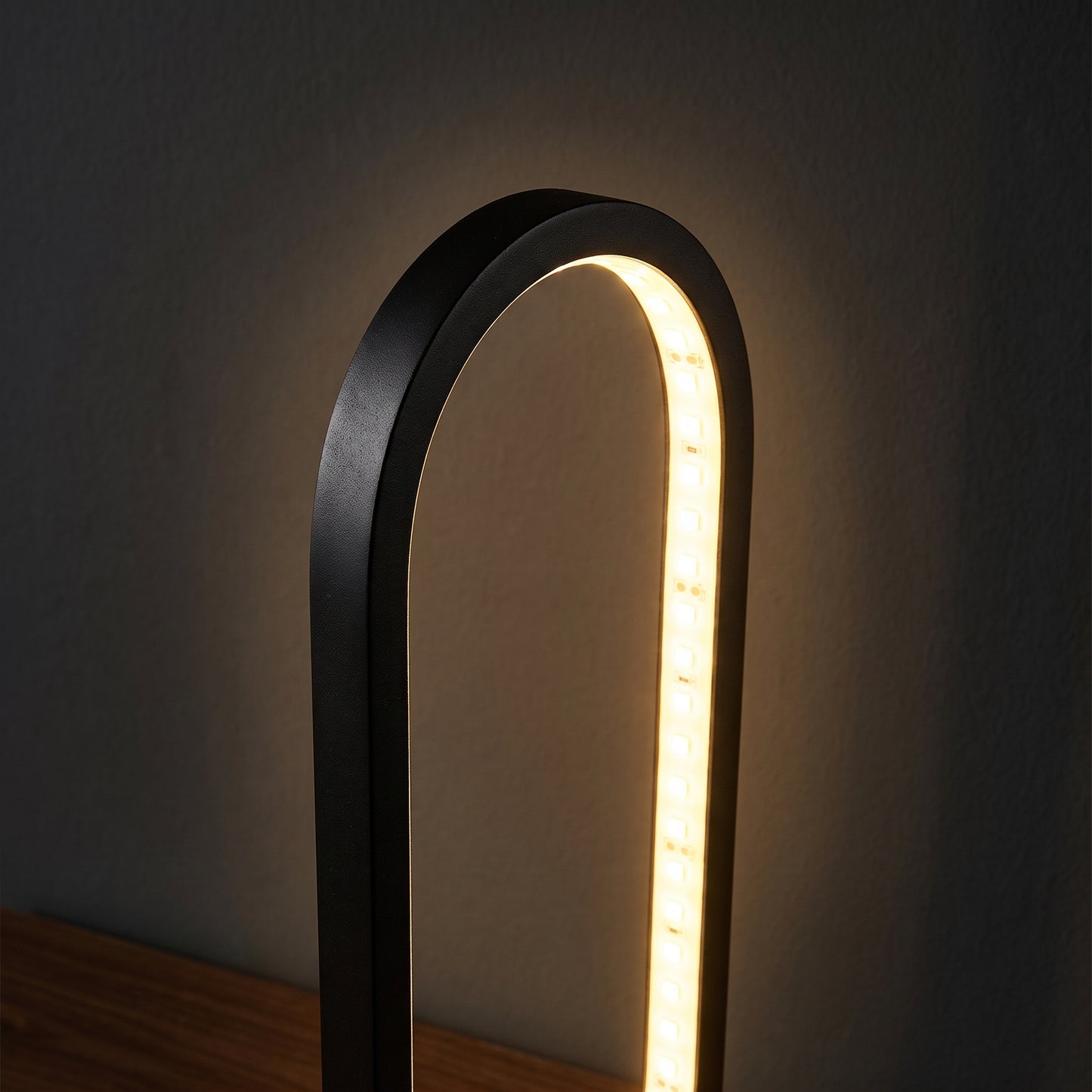 Close-up of the inner LED strip on the halo ring ambient lamp