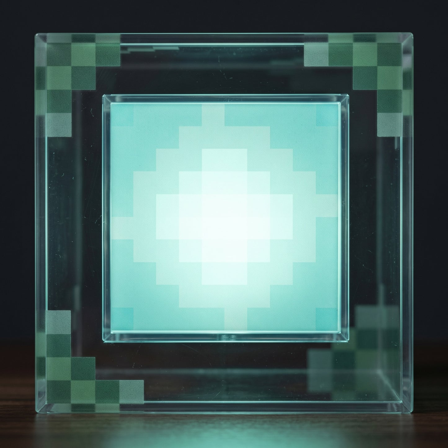 Close-up of the inner LED grid on the Pixel Beacon ambient night light