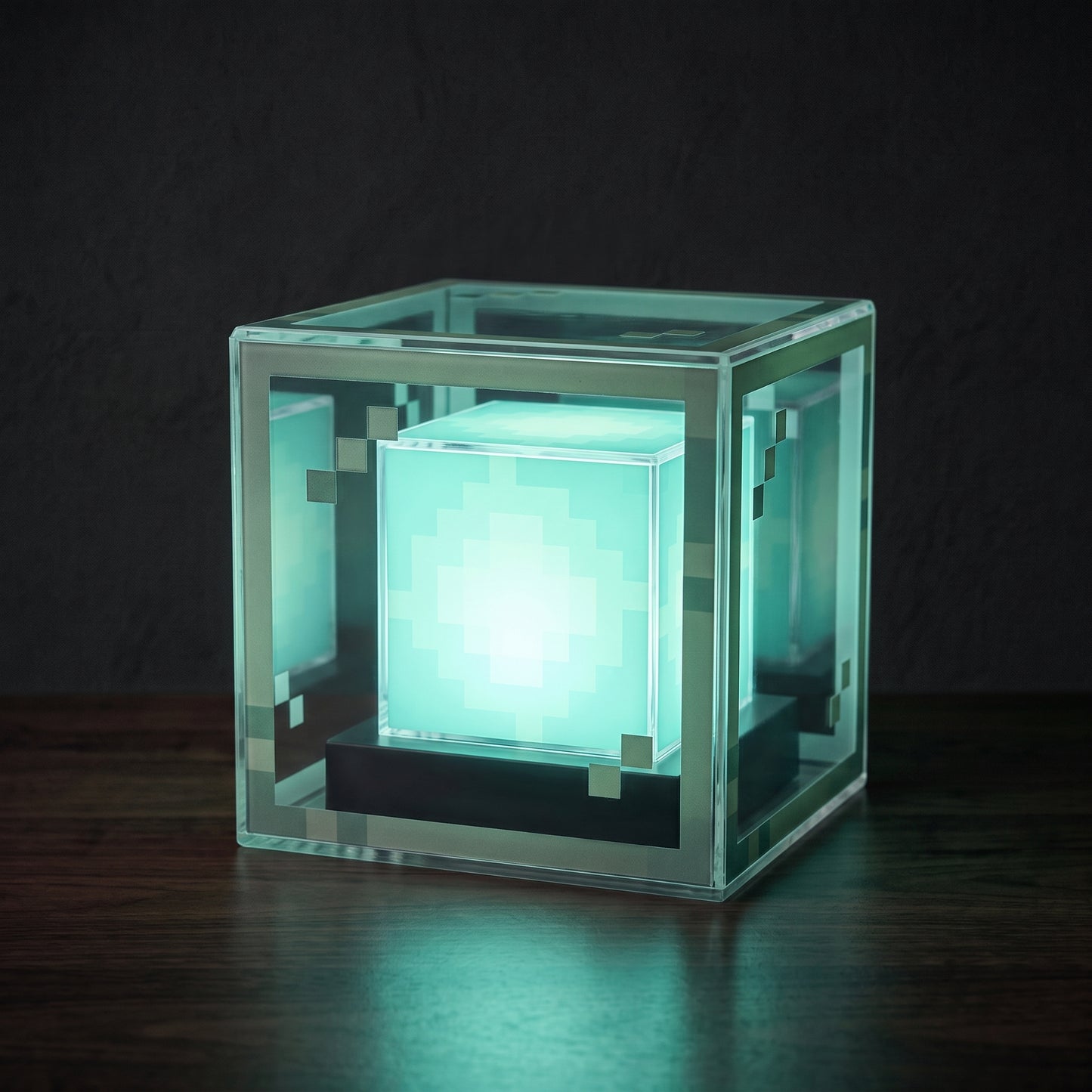 Pixel Beacon ambient desk light on a gaming setup with colorful pixel glow
