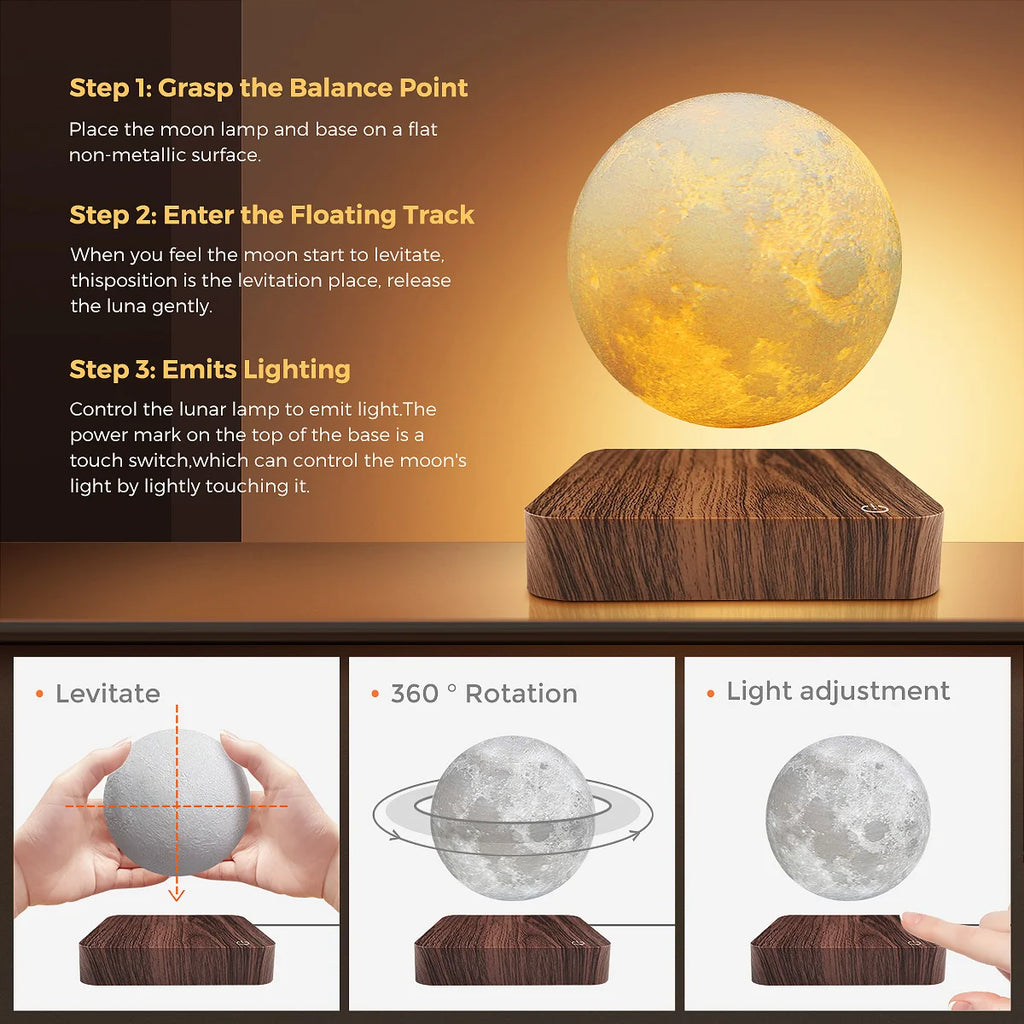 Moon Lamp high-simulation crater surface detail - Haven&